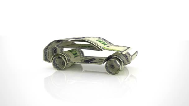 紙幣、車金融から生成された車 — ストック動画