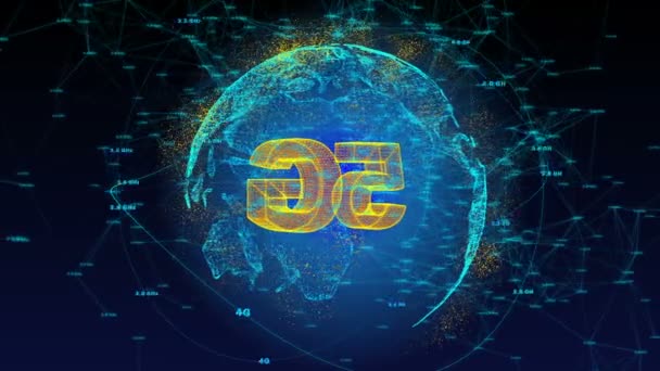 Animación de tecnología de conectividad 5G generada por computadora — Vídeo de stock