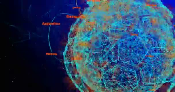 Bola de futebol na forma de um planeta no espaço, alfa chanel — Vídeo de Stock