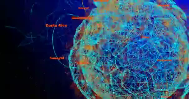 Bola de futebol na forma de um planeta no espaço, alfa chanel — Vídeo de Stock