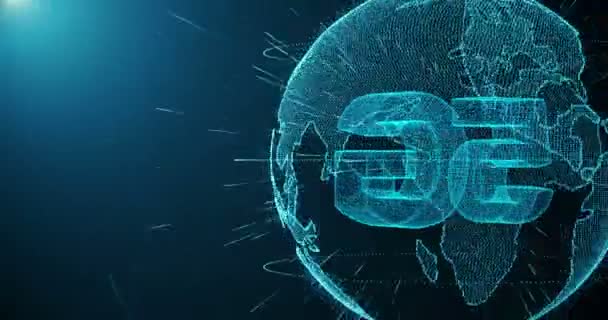 Computador gerado, animação de tecnologia de conectividade 5G — Vídeo de Stock