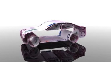 Araba Euro banknot, satın alma otomobil, arabanın masraflarını para borç verme otomatik endüstri kavramı oluşturulur.