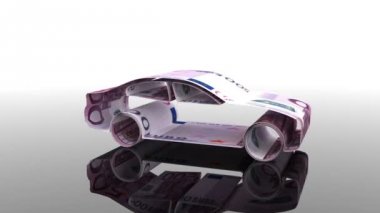 Araba Euro banknot, satın alma otomobil, arabanın masraflarını para borç verme otomatik endüstri kavramı oluşturulur