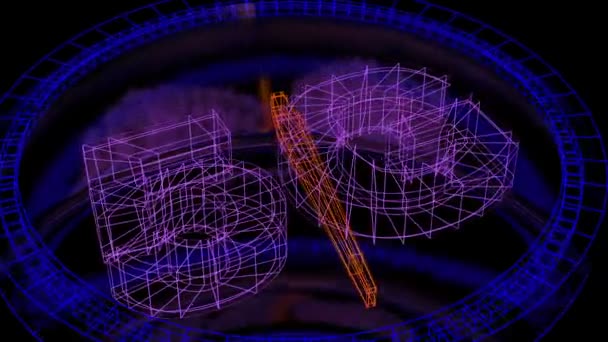 Futuristische snelheidsmeter met een gegevens tarief indicator die gebruikmaakt van technologie 5g. — Stockvideo