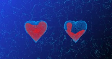 Çizgileri ve noktaları da oluşan çizgileri ve noktaları, kan, şifa, tıp teknolojisinin gelişimi kavramı ile dolu kalp oluşur.