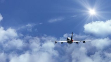 Bulutlar, uçak sinekli döngü video Cinemagraph