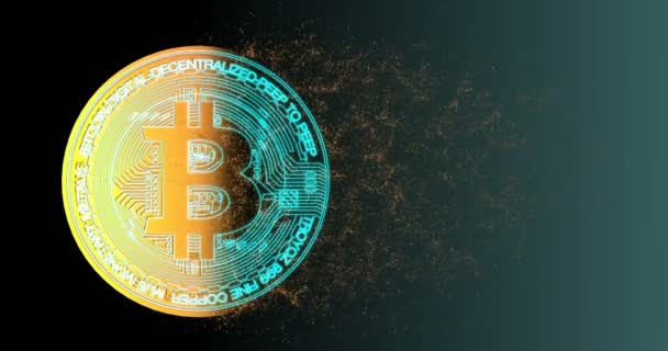 세계 돈 Bitcoin blockchain 암호화 통화 디지털 암호화 네트워크 — 비디오