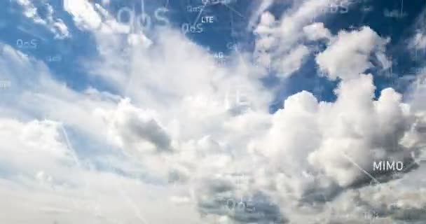 飛行雲の雲、時間の経過でカメラの動き — ストック動画