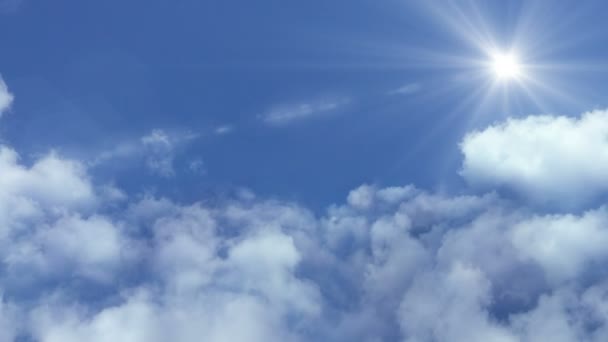 Летят в облаках, камера движется сквозь облака — стоковое видео