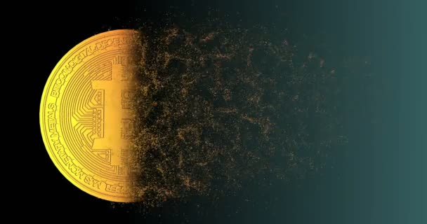 Δίκτυο Bitcoin blockchain κρυπτό νόμισμα ψηφιακής κρυπτογράφησης για τα χρήματα του κόσμου — Αρχείο Βίντεο