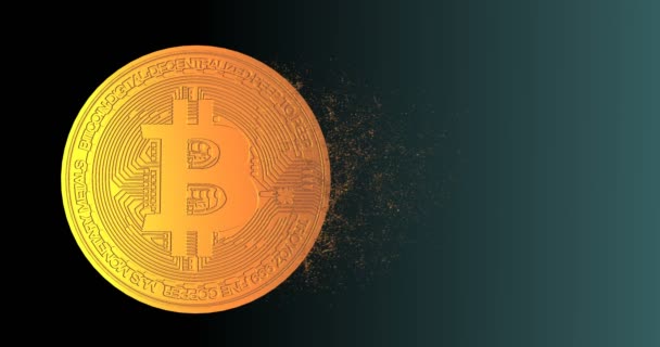 Bitcoin blockchain šifrovací měny digitální šifrování sítě pro světové peníze — Stock video