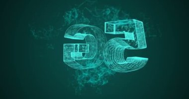 Dünya, Web teknolojisi background. 4k, alfa kanalı döndürmeli 5g sembolü