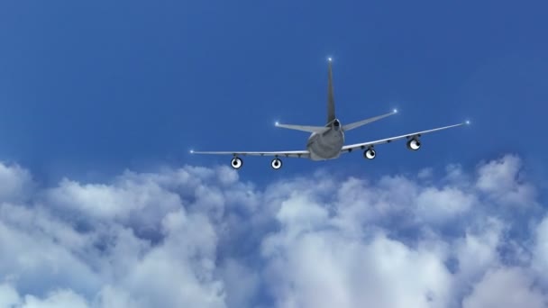 Avion voler par jour ensoleillé ciel bleu. boucle vidéo, Time-lapse 