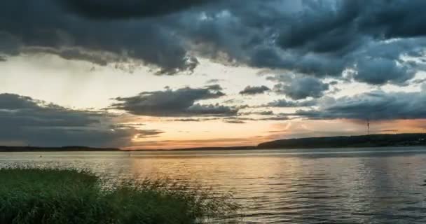 Atardecer lapso de tiempo hermoso paisaje de la noche bucle de vídeo — Vídeos de Stock