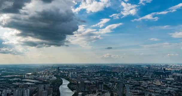 Vista aérea da cidade. 4K. Desfasamento temporal. Moscovo vista — Vídeo de Stock