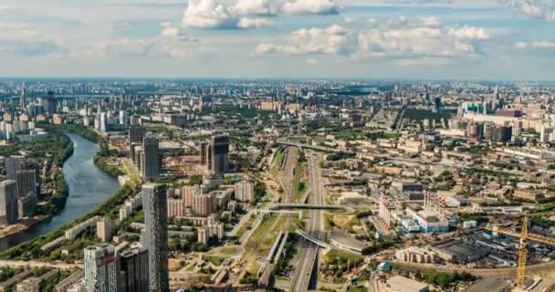 Luchtfoto van de stad. 4k. time lapse. Moscow Arial View — Stockvideo