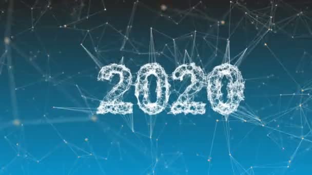 Bonne année 2020 Vidéo Animation avec particules dynamiques avec clip alpha. Pour concevoir des cartes de vœux et des bannières animées . — Video