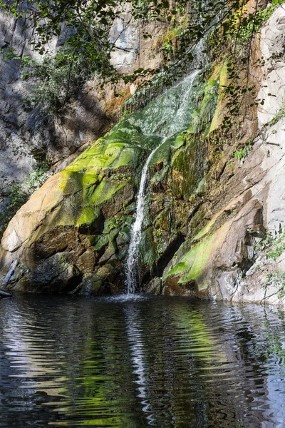 Santa Anita Waterfall in Chantry Flats hike in National Angeles Forest near Pasadena, Los Angeles, California
