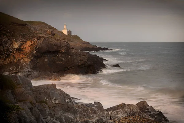 Mumbles Vuurtoren Baai Van Armband Het Gower Schiereiland Swansea South — Stockfoto