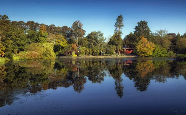 Reflexiones Lago Brynmill Park Segundo Parque Más Grande Swansea Gales — Foto de Stock