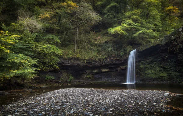 Ett Vattenfall Som Kallas Lady Falls Eller Sgwd Gwladus Floden — Stockfoto