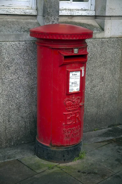 Editorial Swansea December 2018 Bilingual Welsh English Roadside British Red — Stock Photo, Image