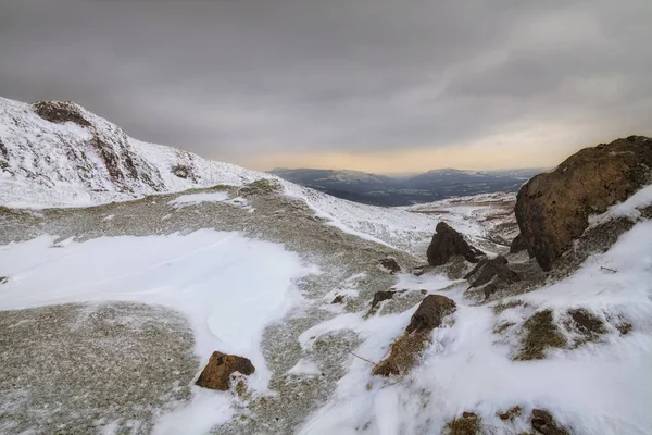 Snow Capped Mountains South Wales Brecon Beacons Reino Unido — Fotografia de Stock