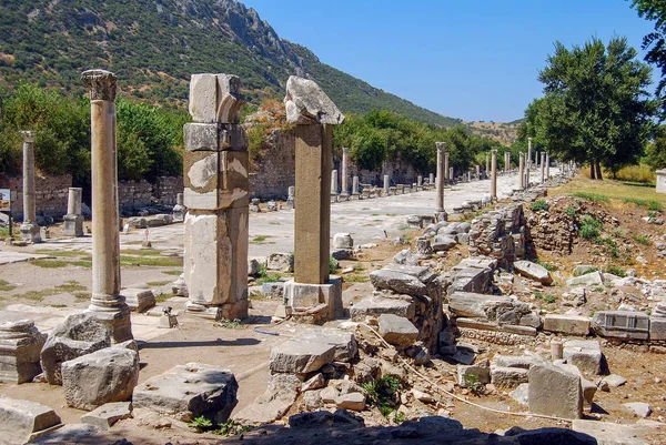 Editoryal Efes, Türkiye, - 24 Ağustos 2012: Arcadian Way, Büyük Efes Tiyatrosu'na yaklaşım yolu, Türkiye