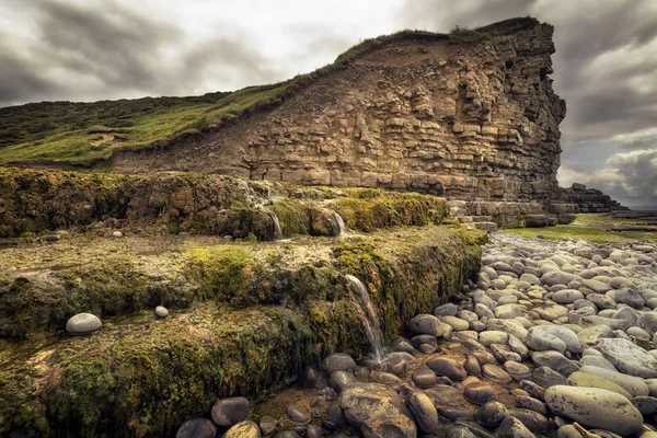 Güney Galler Galler Heritage Coast Monknash Muhteşem Tehlikeli Kıyı Şeridi — Stok fotoğraf