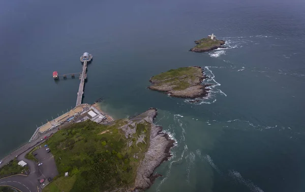 Editorial Swansea June 2019 Aerial View Mumbles Pier Refurbishment Mumbles — Stock Photo, Image