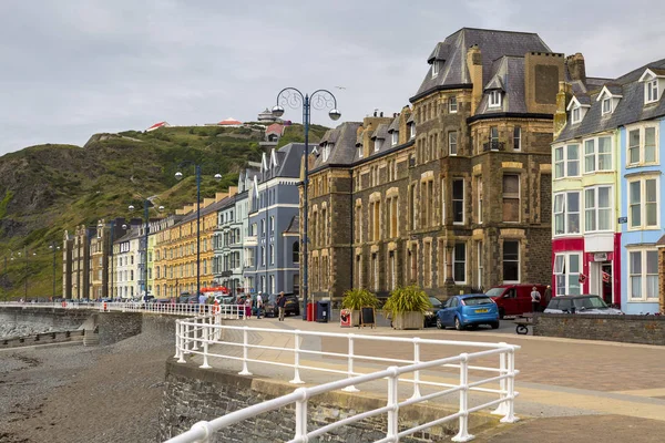 Editorial Aberystwyth Storbritannien Juli 2019 Victorian Housing Och North Beach — Stockfoto