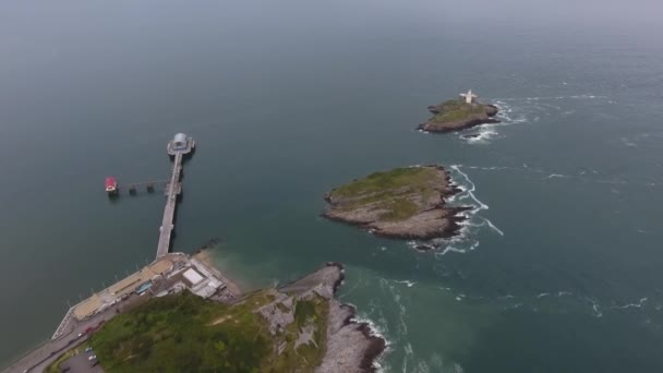 Redakční Swansea Velká Británie Června 2019 Letecký Pohled Přístav Mumbles — Stock video