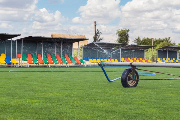 Pequeños Stands Campo Fútbol Fotos de stock libres de derechos