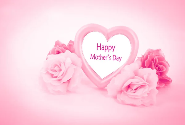 Happy Mother Day Text Soft Focus Sweet Pink Flower Image — стоковое фото