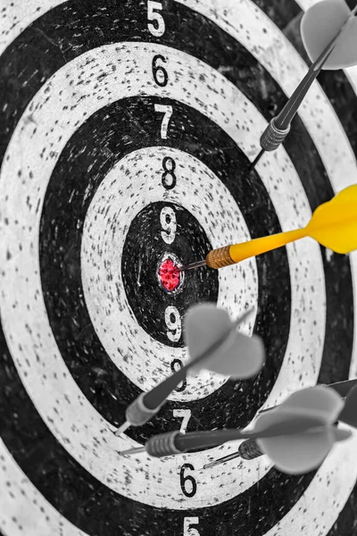 old dart target with arrows ,Image for target marketing solution concept.