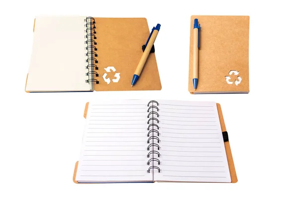 Reciclar Libreta Blanco Aislar Sobre Fondo Blanco —  Fotos de Stock