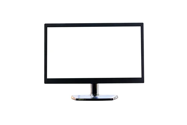 Monitor Blanco Para Diseño Publicidad Aislado Sobre Fondo Blanco —  Fotos de Stock