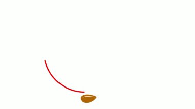 Witness the abstract animation of a red line's descent, symbolizing a life source nurturing a seed into vibrant life. A concise and compelling visual.