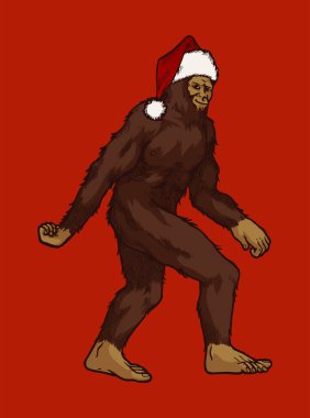 Noel Baba şapkalı kardan adam - Noel Koca Ayak çizimi - Noel Kocaayak