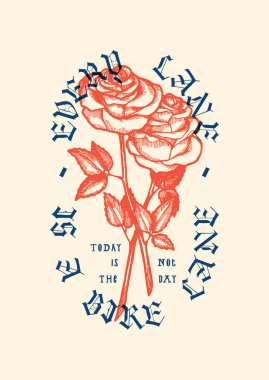 2 gül klasik tipografi bisiklet baskısı - her şerit bir bisiklet şerididir