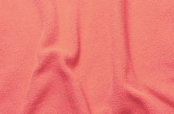 Koralle Weiche Fleece Textur Die Oberfläche Eines Zerknüllten Mikrofaserteppichs — Stockfoto