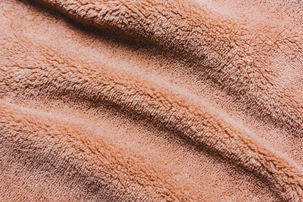 Texture Morbido Pile Beige Superficie Tappeto Microfibra Stropicciata Orsacchiotto — Foto Stock