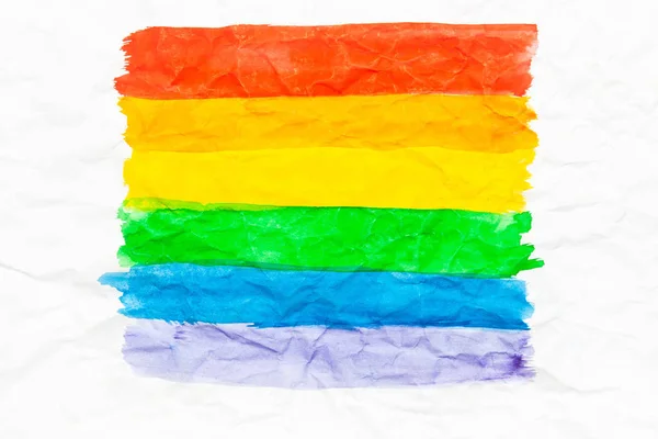 LGBT flag on white paper. — ストック写真