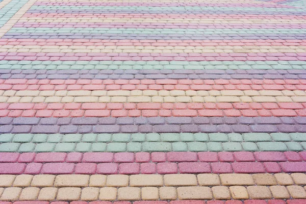 Mosaik av färg eleganta moderna marksten. Sten stig — Stockfoto