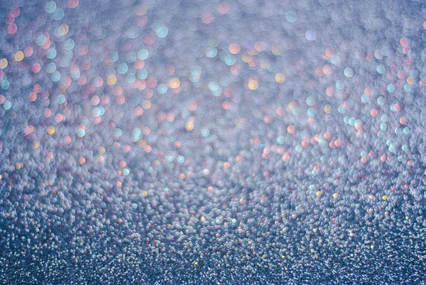 Dark blue background of glitter, blurred, defocused festive, — Stock Photo, Image