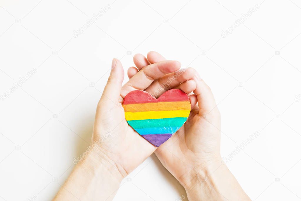 LGBT symbol Heart in hand.