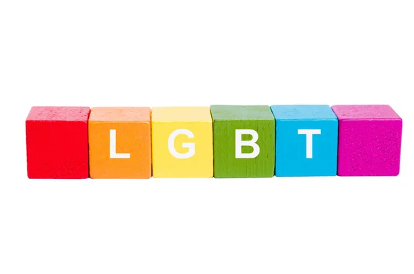 虹色の立方体のLgbtの言葉 — ストック写真