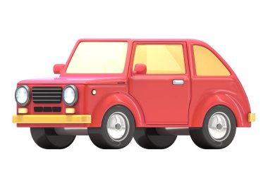 Kırmızı karikatürümsü araba. Simgeler, çizim, vb. için kullanılabilir. Umarım hoşuna giderdi.! 