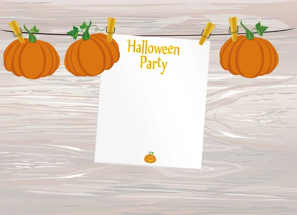 Halloween Invitation Vierge Vide Pour Une Fête Avec Une Citrouille — Image vectorielle