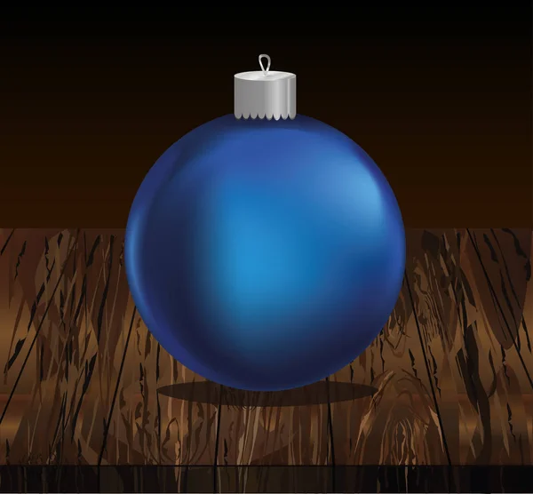 Feliz Natal Bola Azul Banner Com Espaço Cópia Vetor Sobre — Vetor de Stock